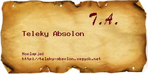 Teleky Absolon névjegykártya